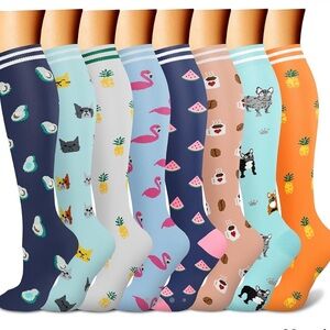 8 pairs of compression socks